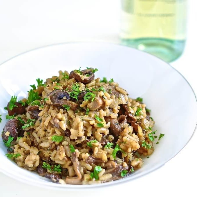  Vegansk risotto med sopp