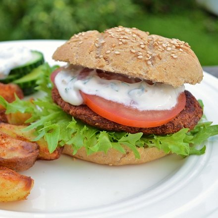  Tandooriburger med vegansk dressing