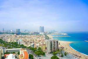 Strandlinjen i Barcelona