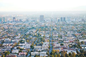 Bykjernen i Los Angeles sett ovenfra