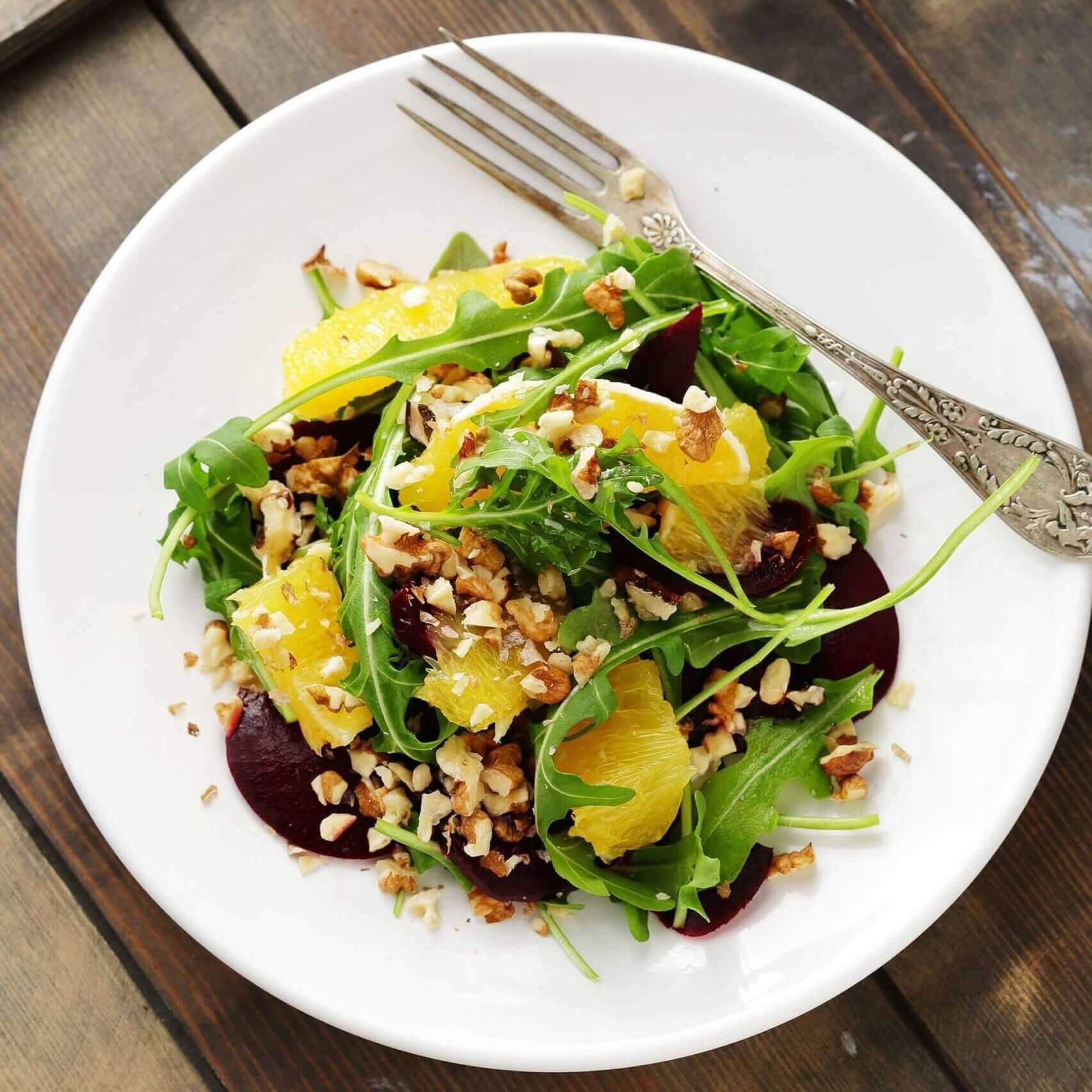  Rødbetesalat med appelsin og valnøtter