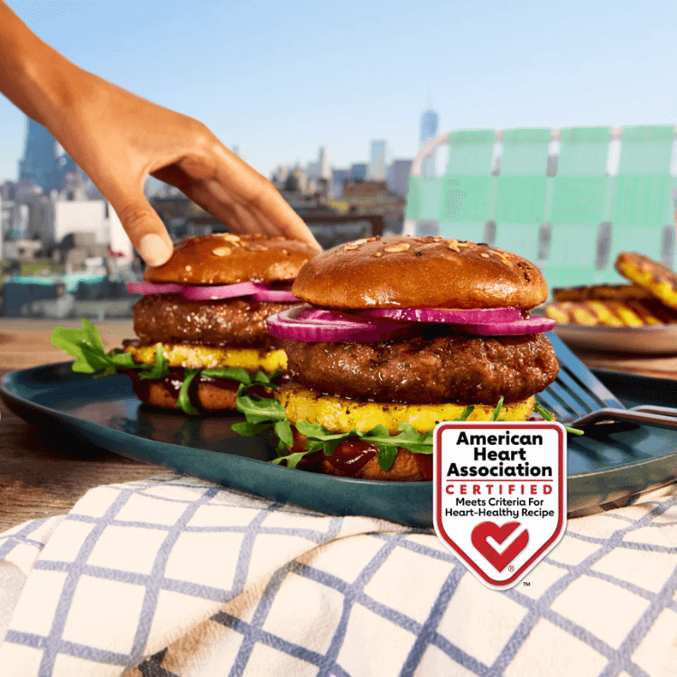 Impossible Foods Burger med sertifisert merke fra AHA. Foto: Impossible Foods