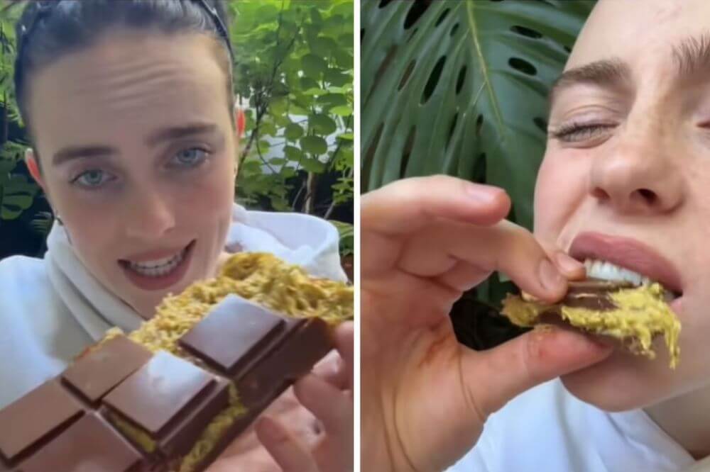 Billie Eilish deler oppskrift på vegansk Dubai-sjokolade i ny TikTok video
