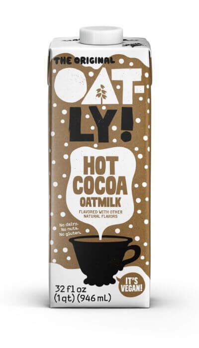 Kartong med Oatly Hot Cocoa drikk. 