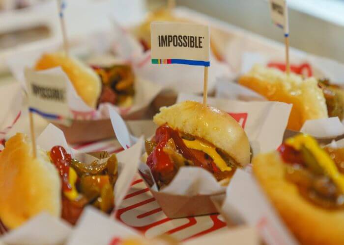 Plantebaserte burgere fra Impossible Foods. 